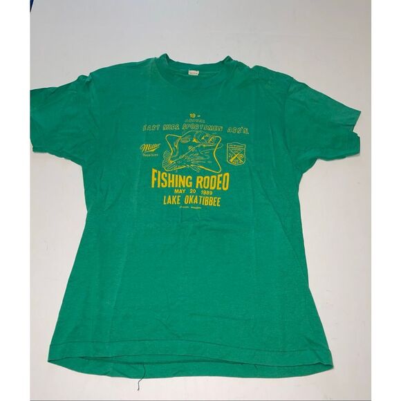 Vintage Lake Okatibbee Rodeo 1989 Fishing Shirt XL - Picture 1 of 7